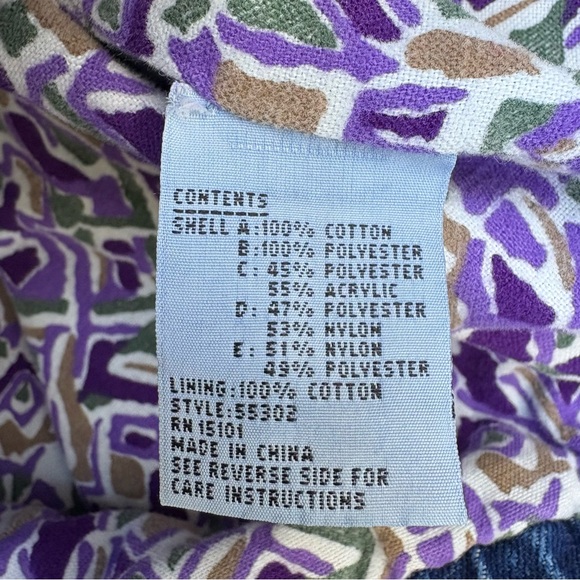 Vintage 80s 90s Current Seen Patchwork Floral Tapestry Blue Denim Jean Jacket - Picture 12 of 15